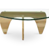 Japandi Salontafel Sabi | Glazen Blad | Essen Onderstel