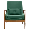 Cavel Flyder Scandinavische Lounge Chair Teddy Groen Walnoot
