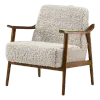 Cavel Hezel Scandinavische Lounge Chair Teddy Taupe Walnoot