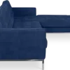Florence Knoll Hoekbank Kings Blue Velvet (Hoek Links)