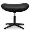 Flegg Ottoman / Hocker Zwart Leer