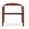 Artson Eetkamerstoel | Walnoot Hout | Wit PU Leer