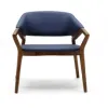 Japandi Eetkamerstoel Candorra | Blauw | Walnoot