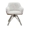 Draaibare Eetkamerstoel Nord | Taupe Sheepskin Cognac Leer  | Taupe Onderstel