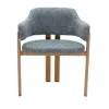 Japandi Eetkamerstoel Isamu | Blauw OTE | Eiken Onderstel
