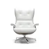 Cavel Lounge Chair Wit Leer | Walnoot Schalen