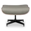 Cavel Lounge Chair Ottoman / Hocker Olijf Groen Leer | Naturel Palissander Schaal