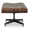Cavel Lounge Chair Ottoman / Hocker Olijf Groen Leer | Naturel Palissander Schaal