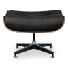Cavel Lounge Chair Zwart Leer | Walnoot Schalen