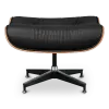 Cavel Lounge Chair Ottoman / Hocker Zwart Leer | Palissander Schaal