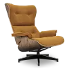 Cavel Lounge Chair Bruin Boucle | Walnoot Schalen