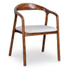 Artson Eetkamerstoel | Walnoot Hout | Wit Boucle