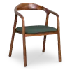 Artson Eetkamerstoel | Walnoot Hout | Groen PU Leer