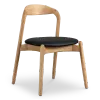 Bow Eetkamerstoel | Essen Hout | Zwart PU Leer
