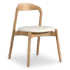 Bow Eetkamerstoel | Essen Hout | Offwhite PU Leer