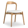 Bow Eetkamerstoel | Essen Hout | Wit Boucle