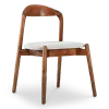 Bow Eetkamerstoel | Walnoot Hout | Wit Boucle