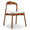 Bow Eetkamerstoel | Walnoot Hout | Offwhite PU Leer