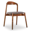 Bow Eetkamerstoel | Walnoot hout | Grijs Bruin Chenille
