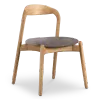 Bow Eetkamerstoel | Essen Hout | Grijs Bruin Chenille
