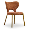 Japandi Eetkamerstoel Cho | Terracotta Chenille | Walnoot