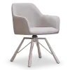 Draaibare Eetkamerstoel Nord | Taupe Boucle Taupe Leer  | Taupe Onderstel