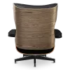 Cavel Lounge Chair Zwart Leer | Walnoot Schalen