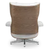 Cavel Lounge Chair Wit Leer | Walnoot Schalen