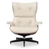 Cavel Lounge Chair Offwhite Leer | Naturel Palissander Schalen