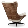 Cavel Lounge Chair Offwhite Leer | Naturel Palissander Schalen