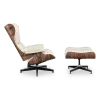 Cavel Lounge Chair Offwhite Leer | Naturel Palissander Schalen