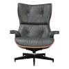 Cavel Lounge Chair Grijs Leer | Walnoot Schalen