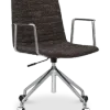 Cavel Lincoln Bureaustoel | Bruin OTE Stof | Chroom