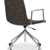 Cavel Lincoln Bureaustoel | Bruin OTE Stof | Chroom