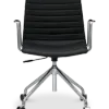 Cavel Lincoln Bureaustoel | Zwart PU Leer | Chroom
