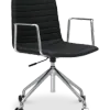 Cavel Lincoln Bureaustoel | Zwart PU Leer | Chroom