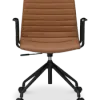 Cavel Lincoln Bureaustoel | Cognac PU Leer | Mat Zwart