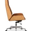 Bureaustoel Charles Cognac Leer, Essen Hout