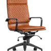 Diamond Softpad Bureaustoel Cognac | Hoge Rug