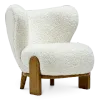 Little Kita Fauteuil Wit | Walnoot Pootjes