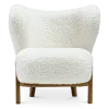 Little Kita Fauteuil Wit | Walnoot Pootjes