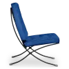 Paviljoen Chair XL Blauw Velvet Set | Inclusief Voetenbank | Zwart Frame