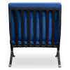 Paviljoen Chair XL Blauw Velvet Set | Inclusief Voetenbank | Zwart Frame