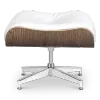 Cavel Lounge Chair Wit Leer | Walnoot Schalen