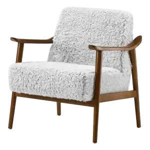 Cavel Hezel Scandinavische Lounge Chair Teddy Wit Walnoot