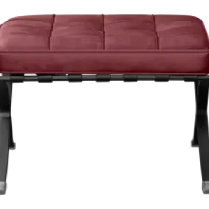 Barcelona Ottoman Bordeaux Red Velvet | Black Frame