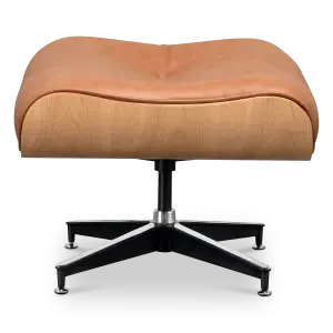 Cavel Lounge Chair Ottoman / Hocker Cognac / Bruin Leer | Essen Schaal