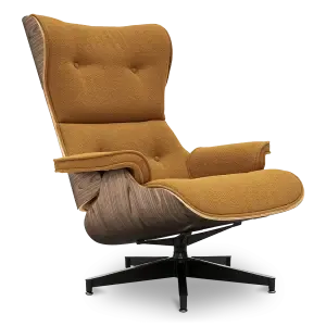 Cavel Lounge Chair Bruin Boucle | Walnoot Schalen