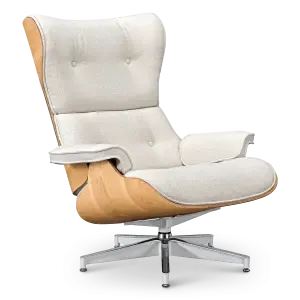 Cavel Lounge Chair Wit Boucle | Essen Schalen