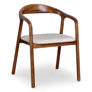 Artson Eetkamerstoel | Walnoot Hout | Wit PU Leer